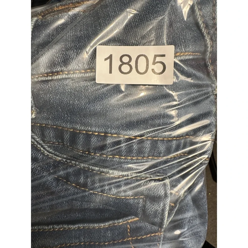 True Religion Jeans Mens 44x32 Ricky Relaxed Skinny Flap Med Blue Wash Denim
